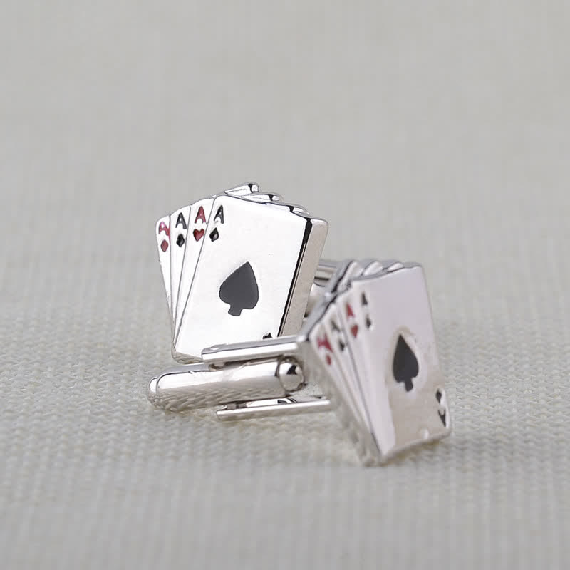 Poker Manschettenknöpfe mit Karten-Ass für Herren - image 2