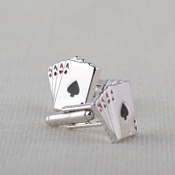 Poker Manschettenknöpfe mit Karten-Ass für Herren - image 2