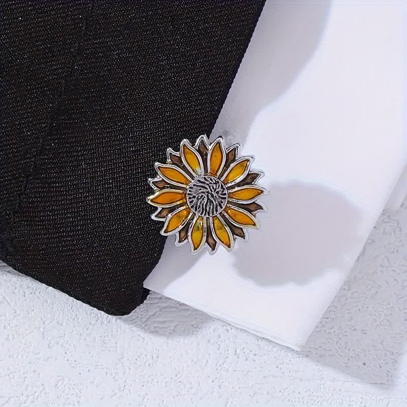 Manschettenknöpfe mit Sonnenblume für Herren - image 1