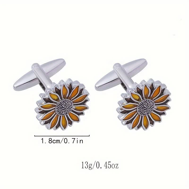 Manschettenknöpfe mit Sonnenblume für Herren - image 6