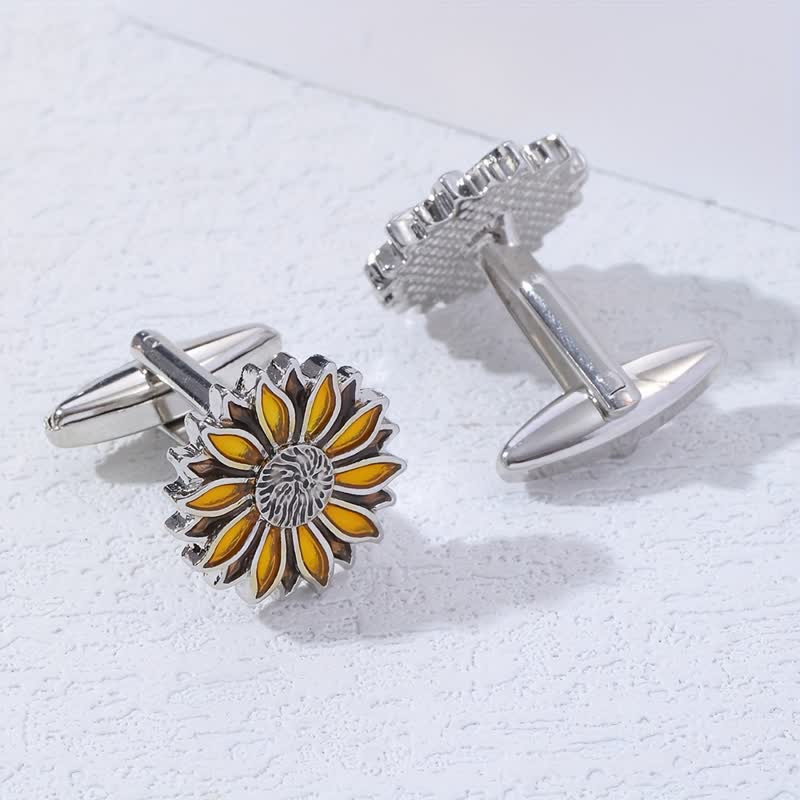 Manschettenknöpfe mit Sonnenblume für Herren - image 3