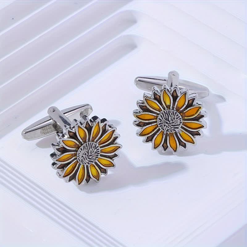 Manschettenknöpfe mit Sonnenblume für Herren - image 4