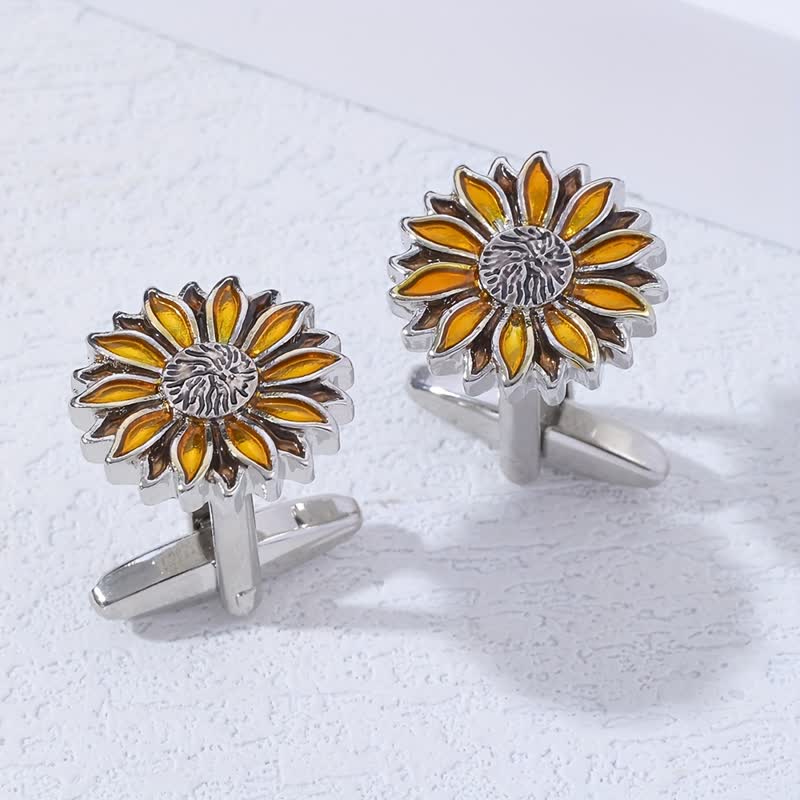 Manschettenknöpfe mit Sonnenblume für Herren - image 2