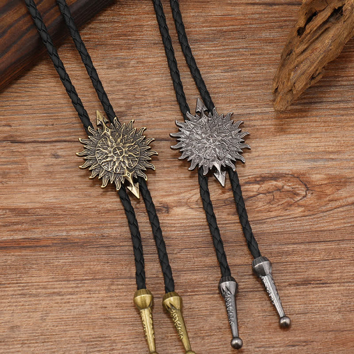 Vintage-Sonnenblumenpfeil-Design-Bolo-Krawatte