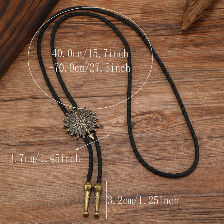 Vintage-Sonnenblumenpfeil-Design-Bolo-Krawatte