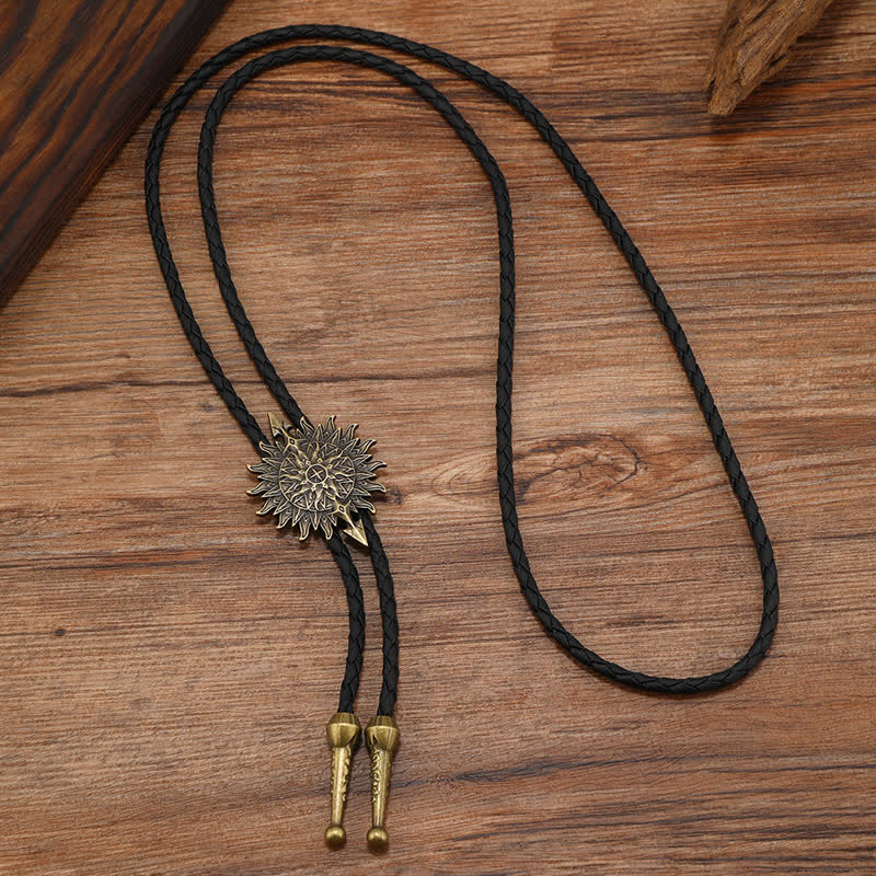 Vintage-Sonnenblumenpfeil-Design-Bolo-Krawatte