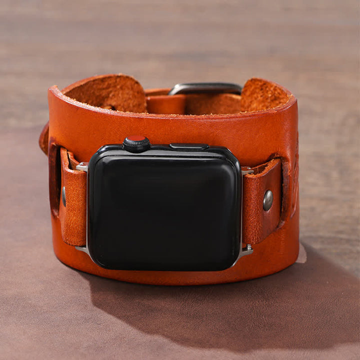 Punk Relief Wolf Armband Lederuhrband - image 5