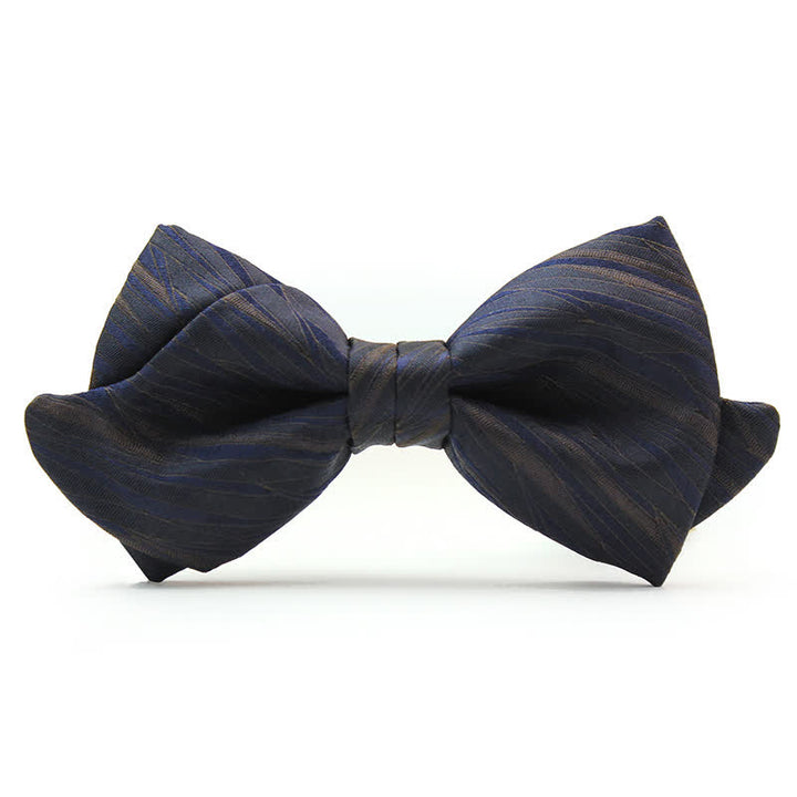 Männer's subtile gestreifte Jacquard dunkelblaue Fliege