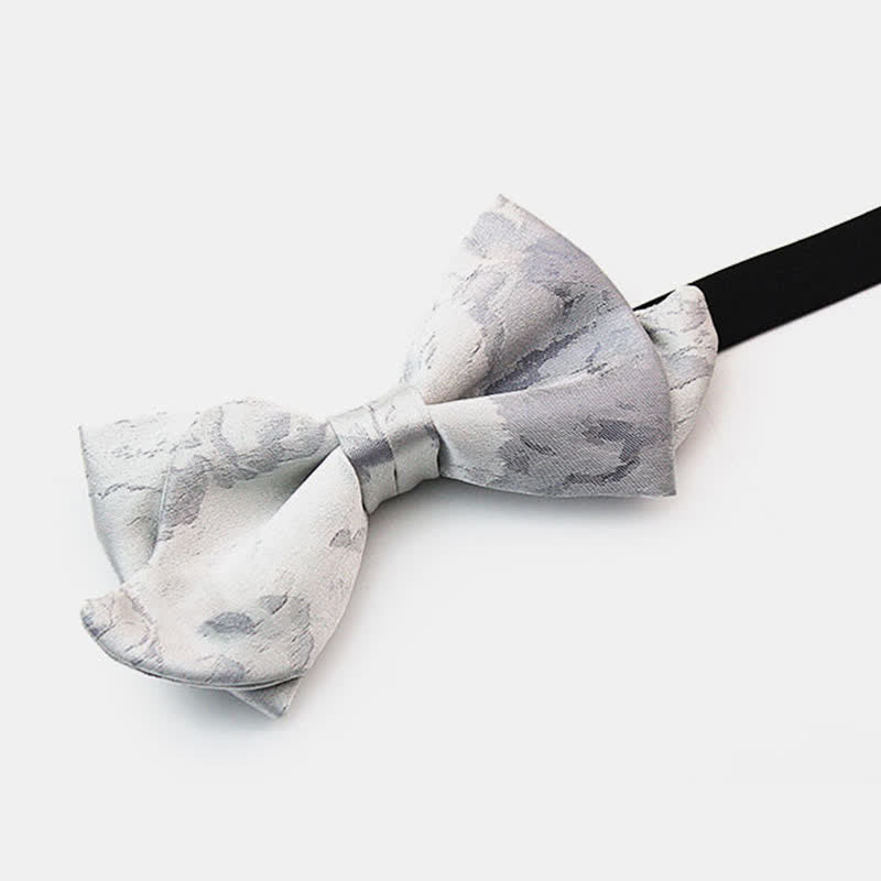 Elegante graue und weiße Fliege aus reiner Seide für Herren