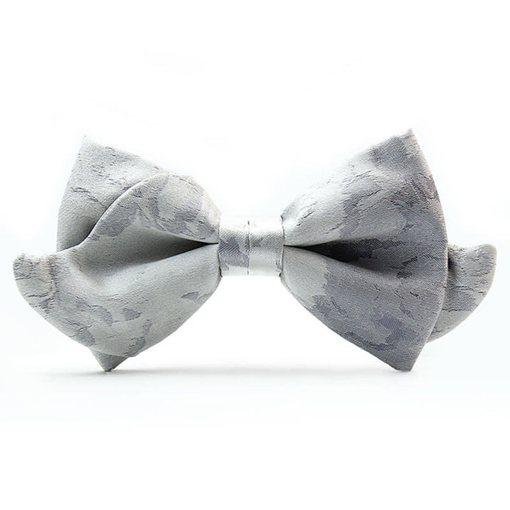 Elegante graue und weiße Fliege aus reiner Seide für Herren