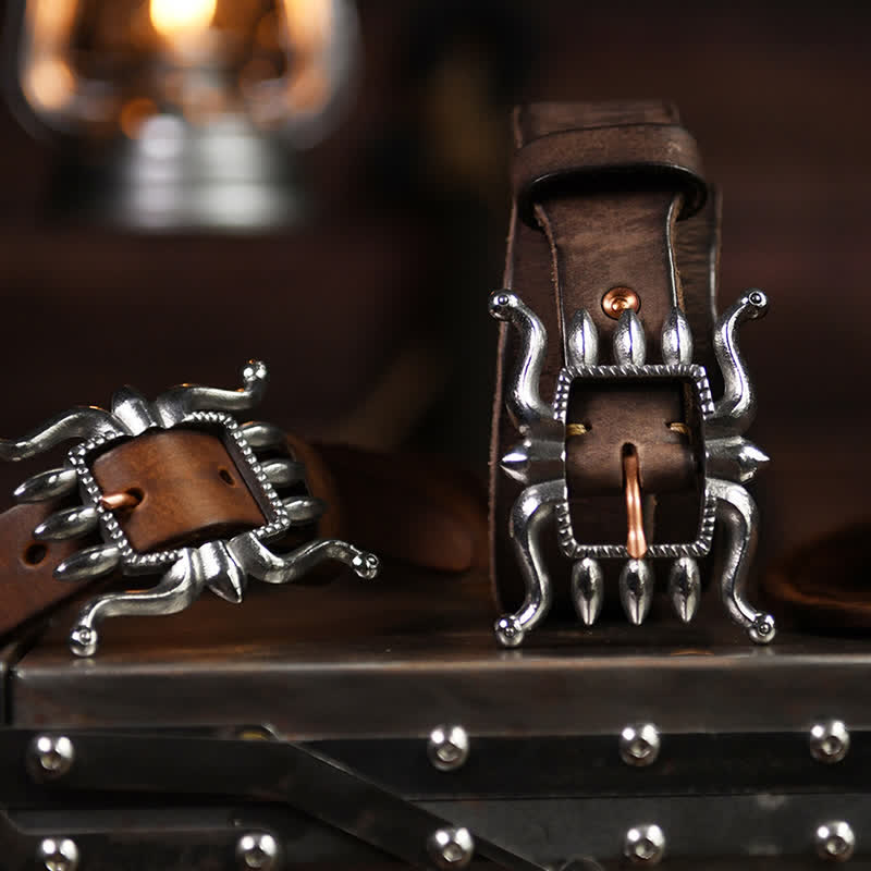 Männer Punk Trendig Cooler Oktopus Schnalle Ledergürtel