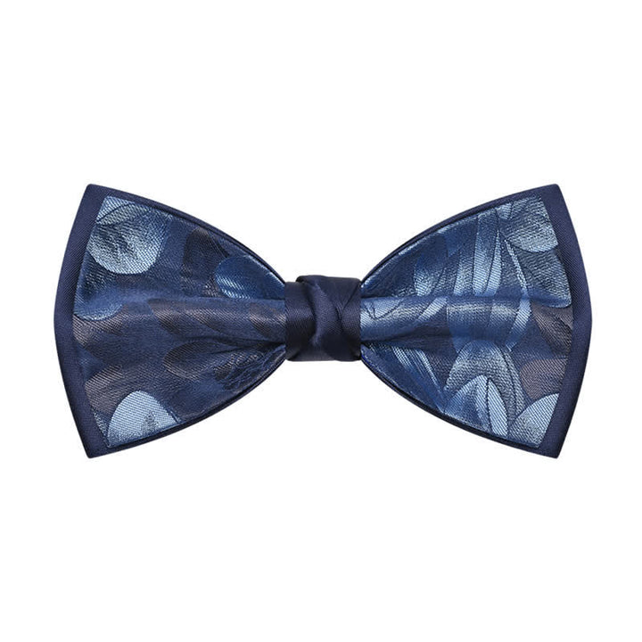 Elegante, marineblaue Fliege mit floralem Muster für Herren