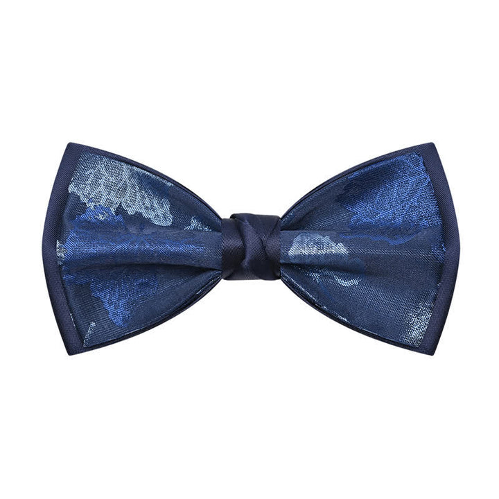 Elegante, marineblaue Fliege mit floralem Muster für Herren
