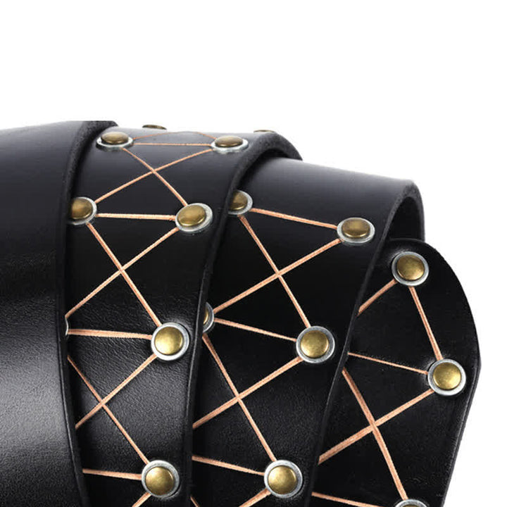 Vintage Leder Punk-Gürtel für Herren mit Nieten