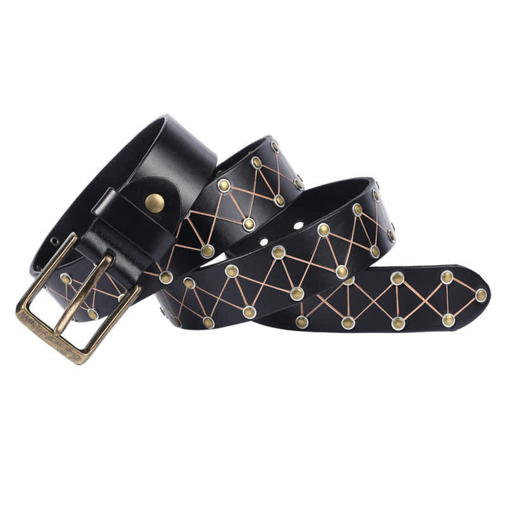 Vintage Leder Punk-Gürtel für Herren mit Nieten