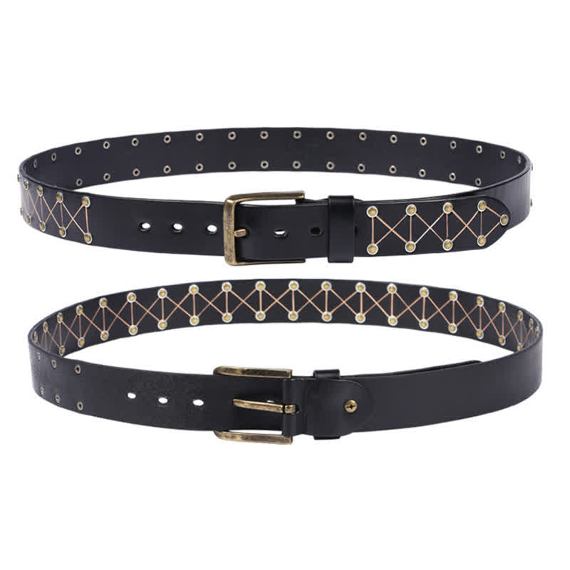 Vintage Leder Punk-Gürtel für Herren mit Nieten