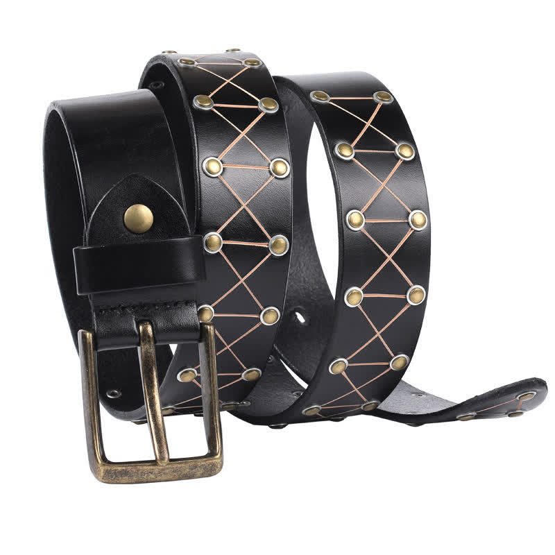 Vintage Leder Punk-Gürtel für Herren mit Nieten
