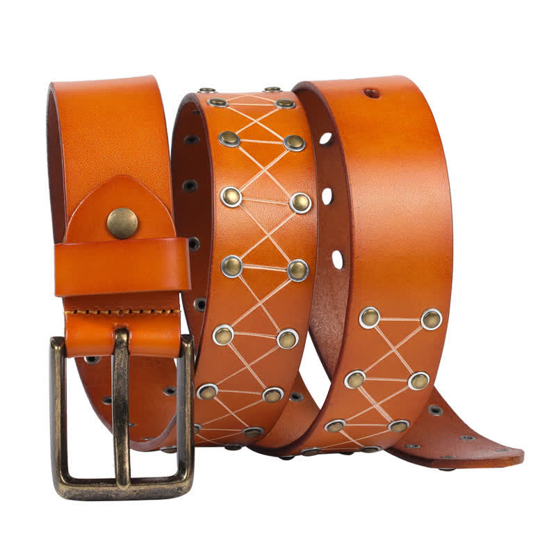 Vintage Leder Punk-Gürtel für Herren mit Nieten