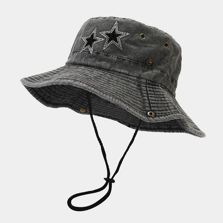 Unisex Strass Sterne Cowboy Eimerhut