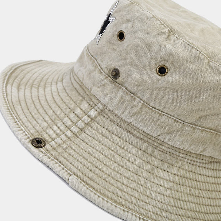 Unisex Strass Sterne Cowboy Eimerhut
