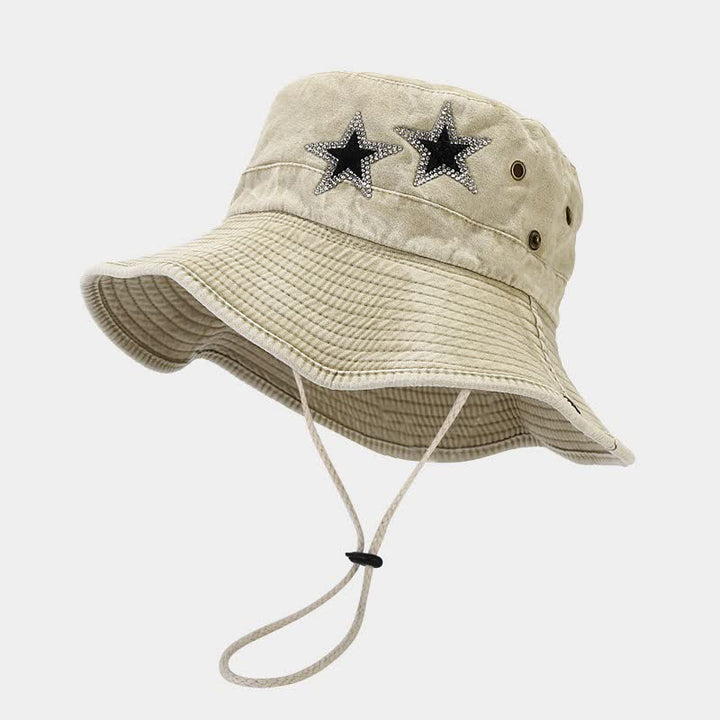 Unisex Strass Sterne Cowboy Eimerhut