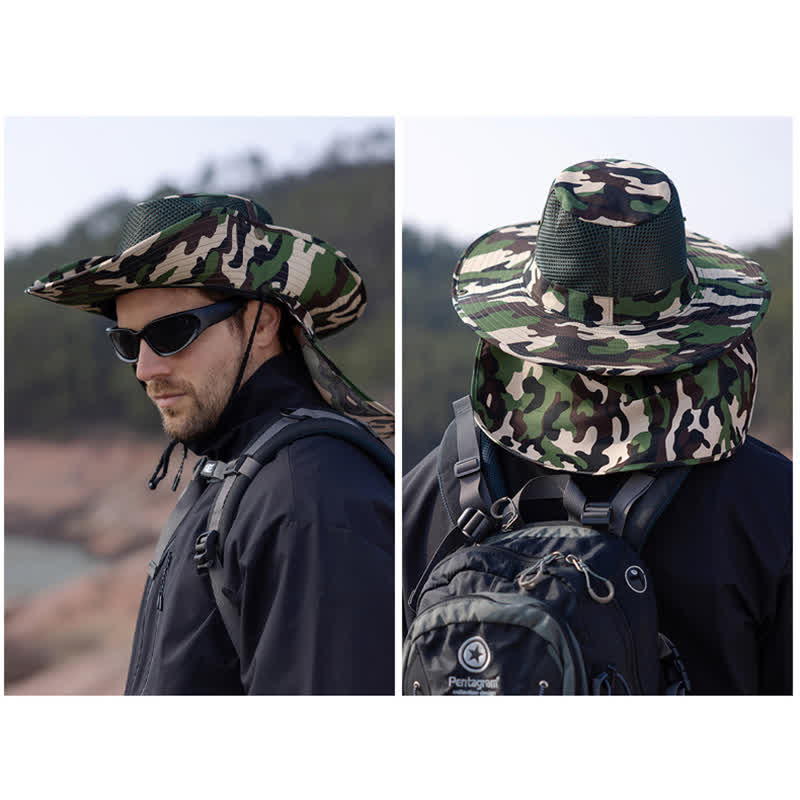 Herren Tarnnetz Design Sonnenhut