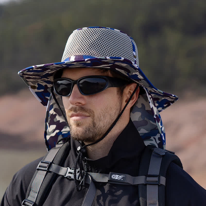 Herren Tarnnetz Design Sonnenhut