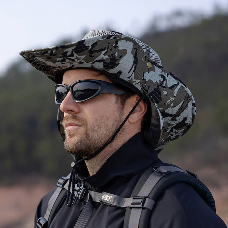 Herren Tarnnetz Design Sonnenhut
