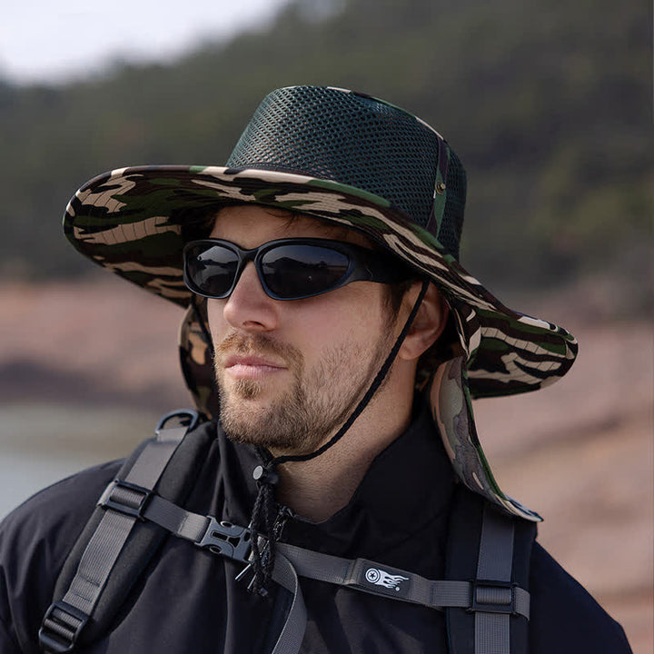 Herren Tarnnetz Design Sonnenhut