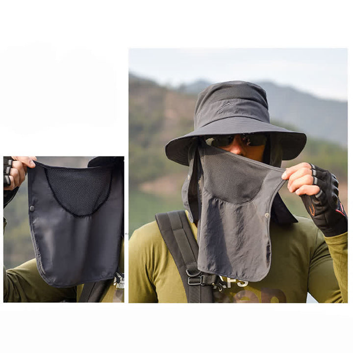 Männer Wanderhut mit abnehmbarer Gesichtsmaske