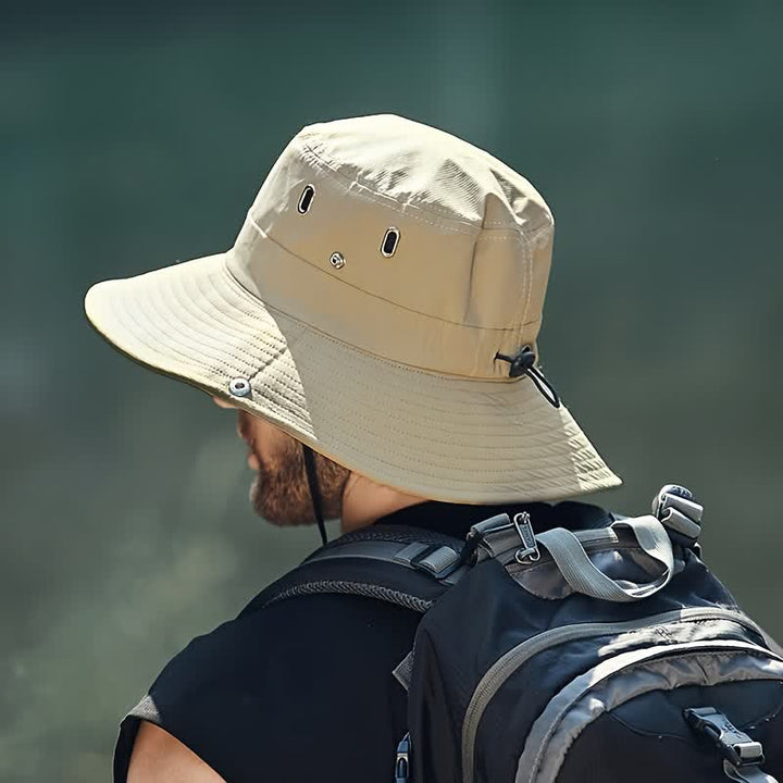 Sonnenhut für Herren mit breiter Krempe zum Bergsteigen