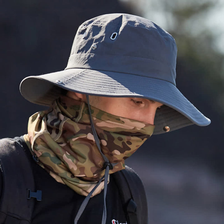 Sonnenhut für Herren mit breiter Krempe zum Bergsteigen