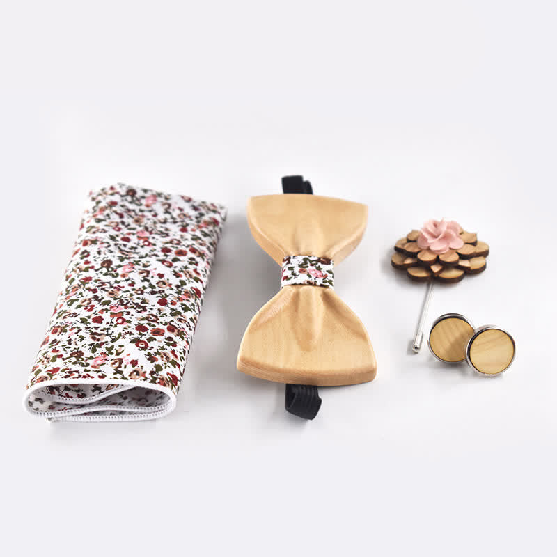 4er-Set modische 3D-Design Holz-Fliegen für Männer