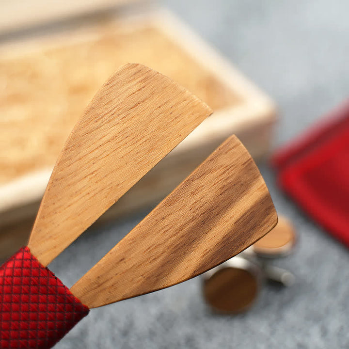 3er-Set Lustige hohle Schnurrbart-Holzfliege für Herren