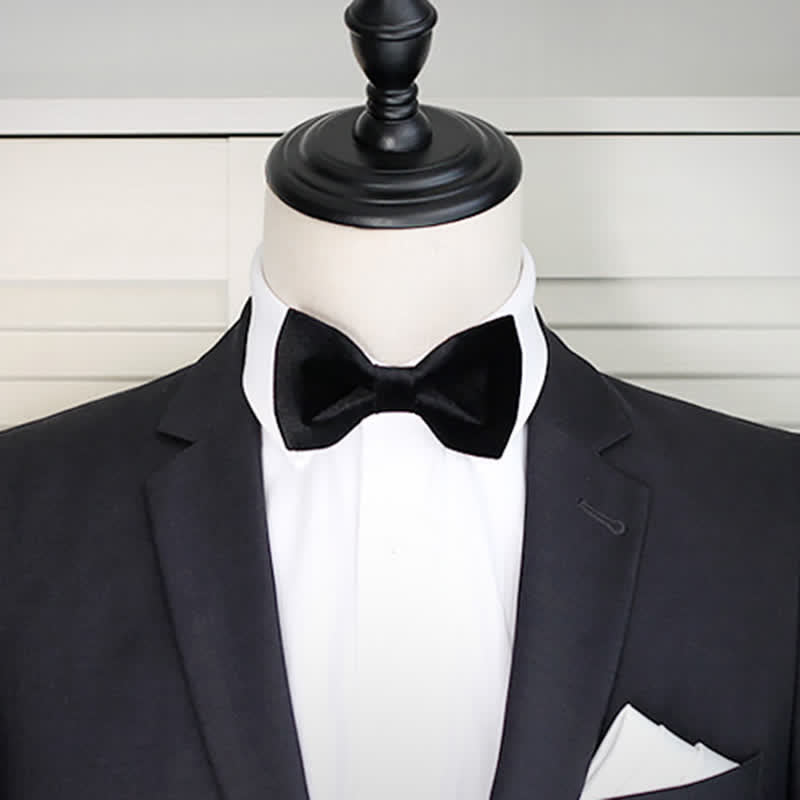 Edle schwarze Samtfliege für Hochzeit für Männer