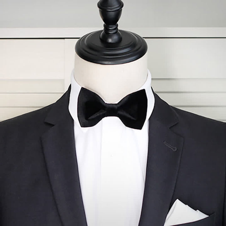 Edle schwarze Samtfliege für Hochzeit für Männer