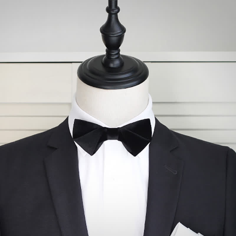 Edle schwarze Samtfliege für Hochzeit für Männer