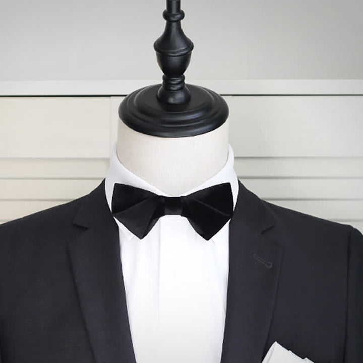 Edle schwarze Samtfliege für Hochzeit für Männer