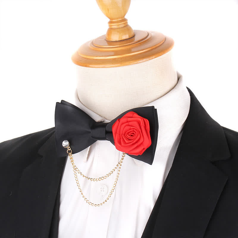 Elegante Herrenfliege mit Rosé-Gold-Kettenverzierung