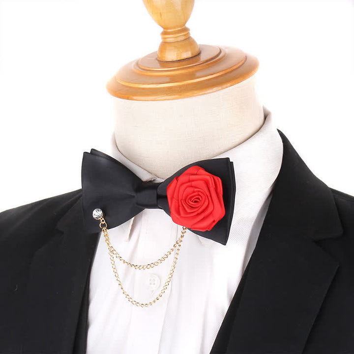 Elegante Herrenfliege mit Rosé-Gold-Kettenverzierung