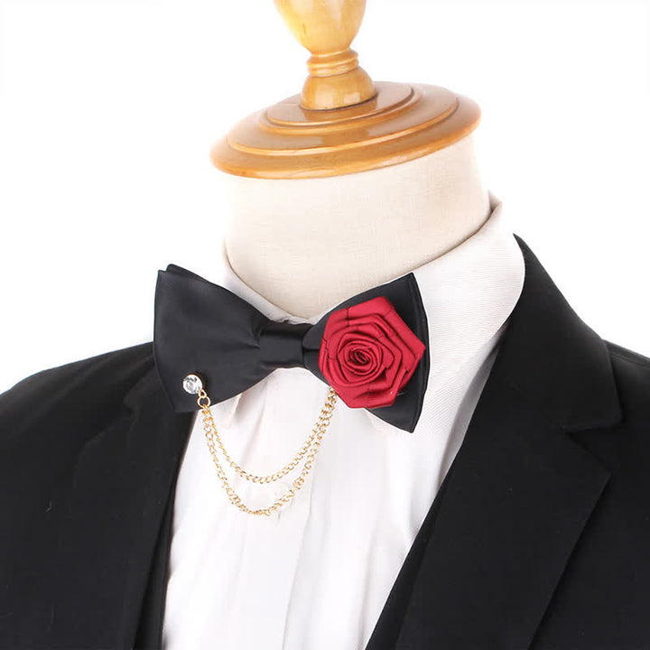 Elegante Herrenfliege mit Rosé-Gold-Kettenverzierung