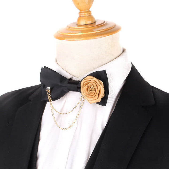 Elegante Herrenfliege mit Rosé-Gold-Kettenverzierung