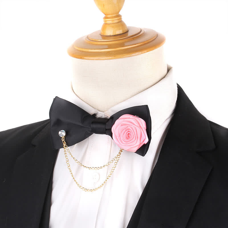 Elegante Herrenfliege mit Rosé-Gold-Kettenverzierung