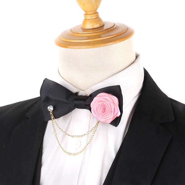 Elegante Herrenfliege mit Rosé-Gold-Kettenverzierung