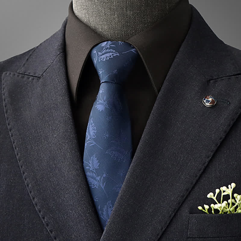 Krawatte mit Blumenmuster im Vintage-Stil für Herren - Dunkelblau - Selbstbinder - image 22