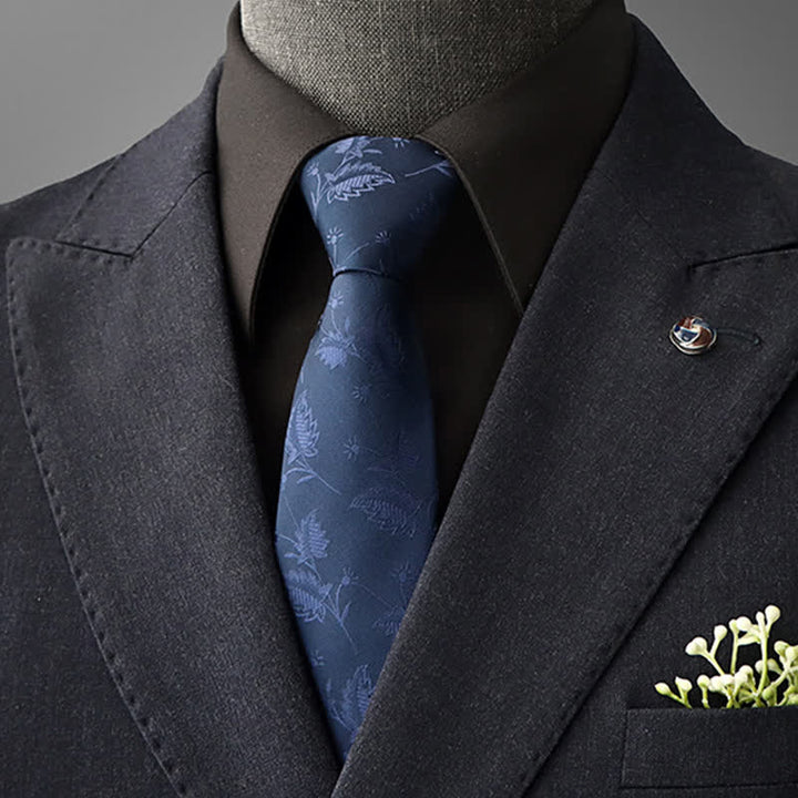 Krawatte mit Blumenmuster im Vintage-Stil für Herren - Dunkelblau - Selbstbinder - image 22