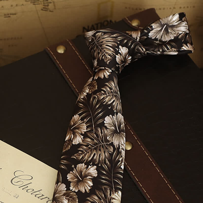 Formelles Herrenhemd mit Blumenmuster und Krawatte