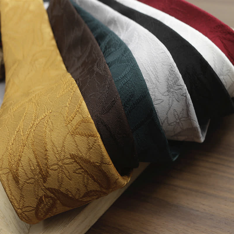 Herren-Freizeitkrawatte mit floralem Jacquard-Blättermuster - image 2