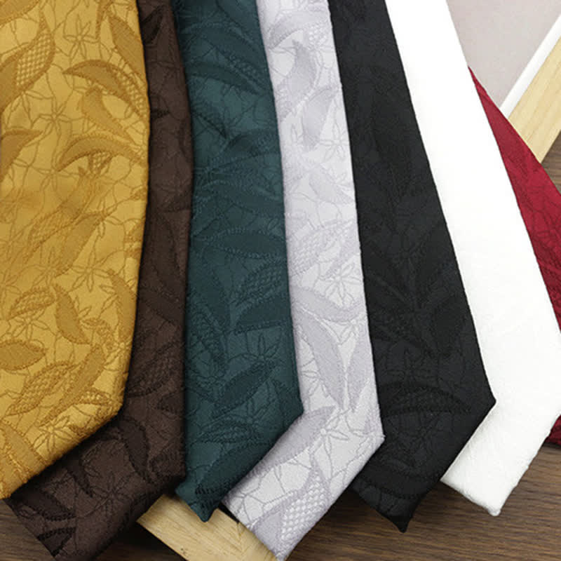 Herren-Freizeitkrawatte mit floralem Jacquard-Blättermuster - image 3