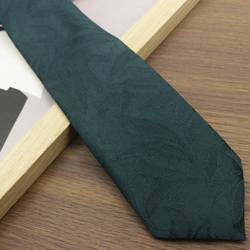 Herren-Freizeitkrawatte mit floralem Jacquard-Blättermuster - image 4